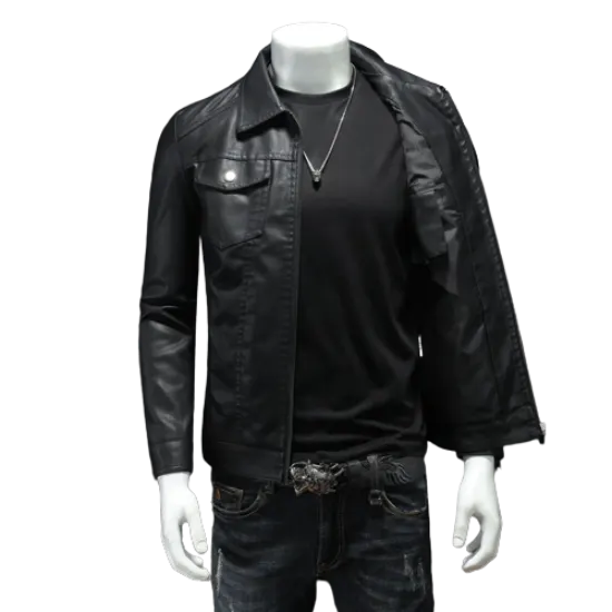 The Custom Leather Trucker Jacket image 0
